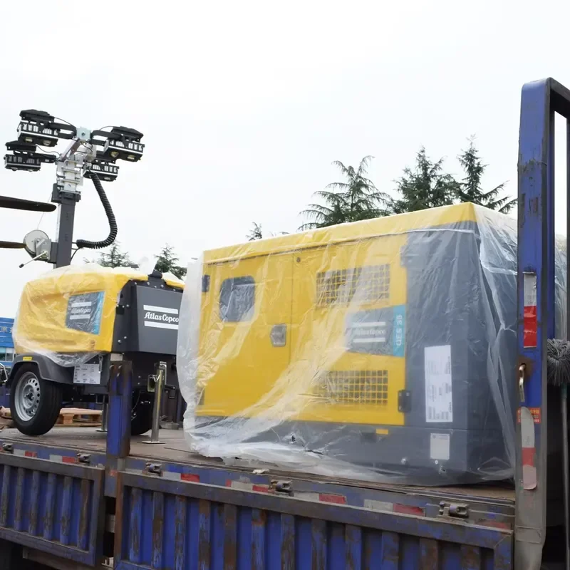 Atlas Copco HiLight V5+ Mobile LED Light Towers 5m Portable Lighting Construction Sites Powered