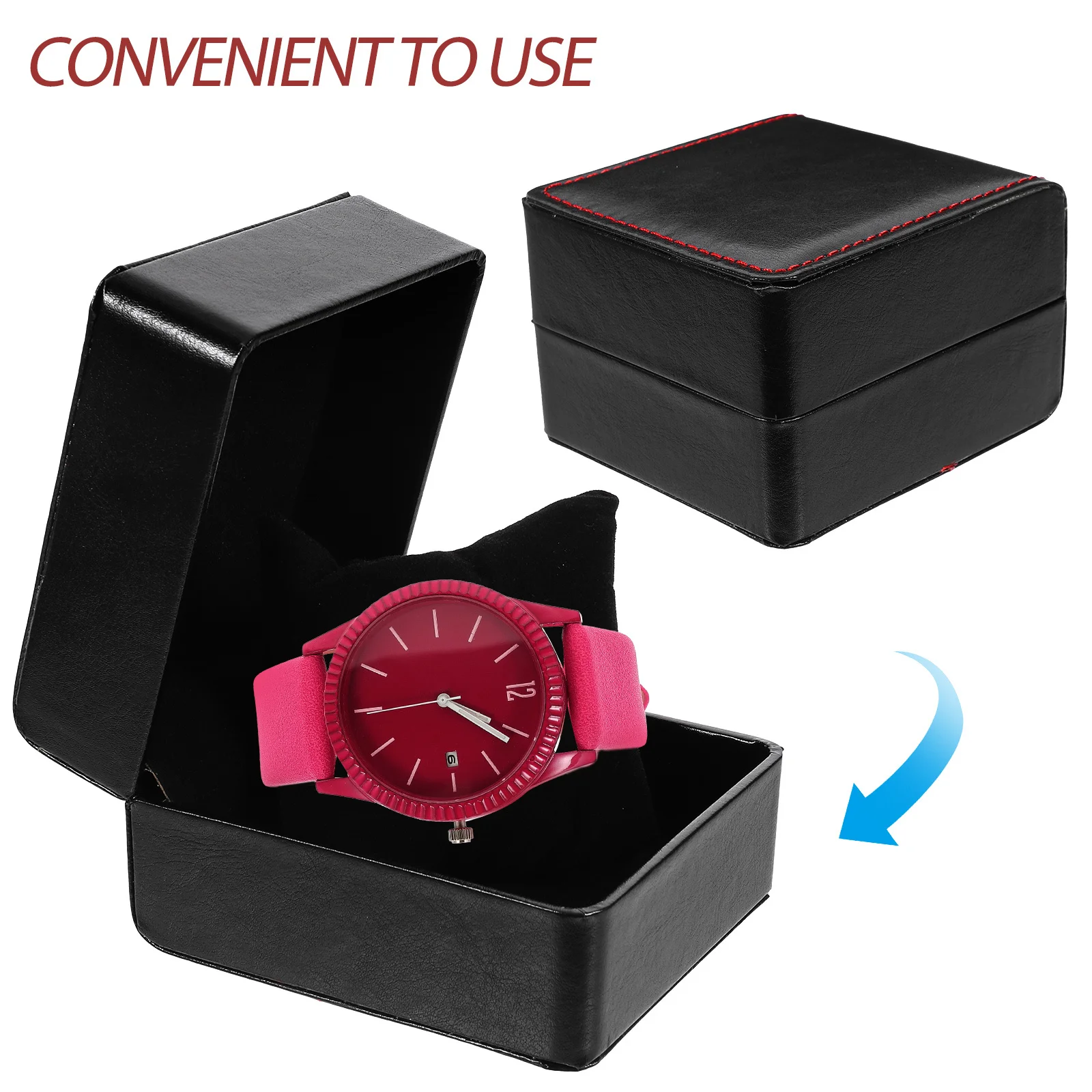 

2Pcs Elegant Watch Box Premium Jewelry Case with Soft Lining for Scratch Protection Display Storage Travel Use