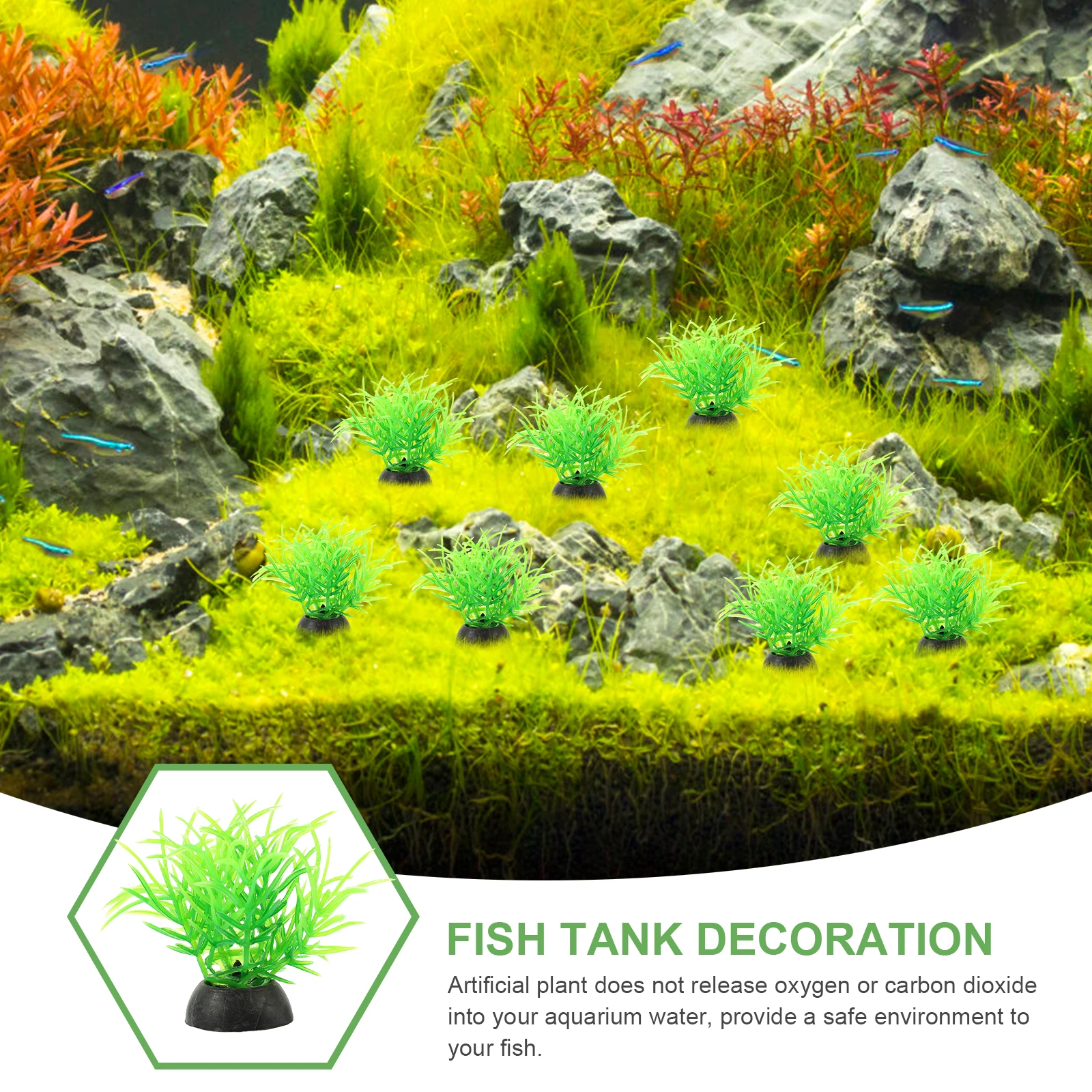 

20 Pcs Fish Tank Aquatic Decoration Small Plants Decorations for Aquarium Mini Simulated
