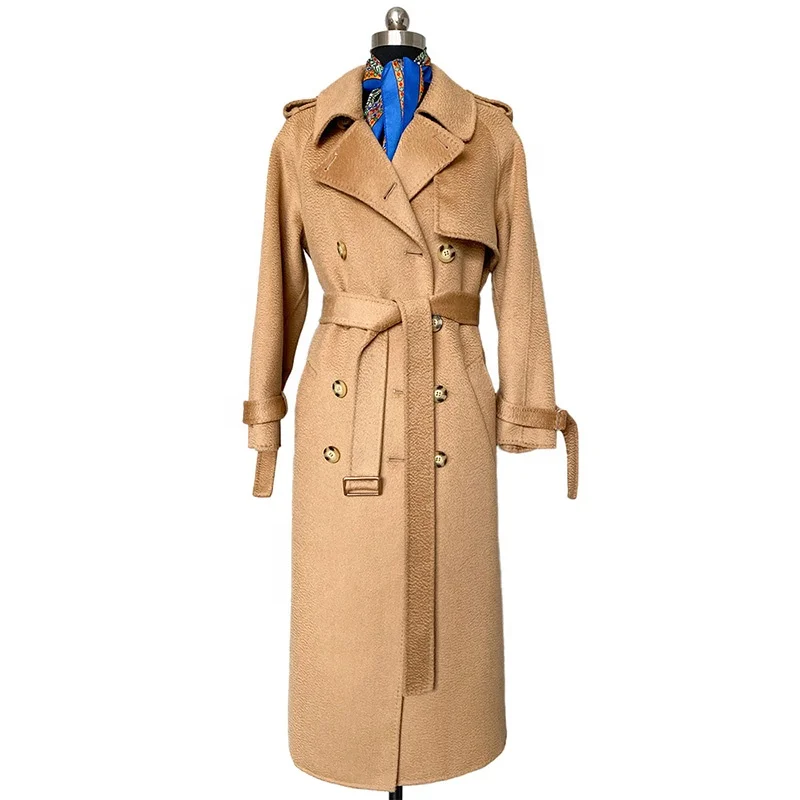 Autumn Winter Elegant Long Winter Woolen Coat Double Face Ladies Wool Coats