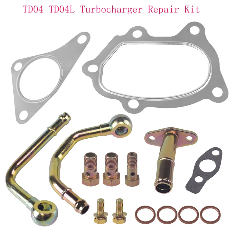 Turbocharger Stainless Steel Gasket Installed to Oil Return Pipe and Water Pipe Fittings Repair Kit Retrofit TD04 TD04L