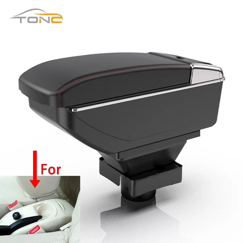 Armrest Box For Citroen C4 Hatchback 2004-2010 PU Leather Central Store Content box with Cup holder Auto Accessories