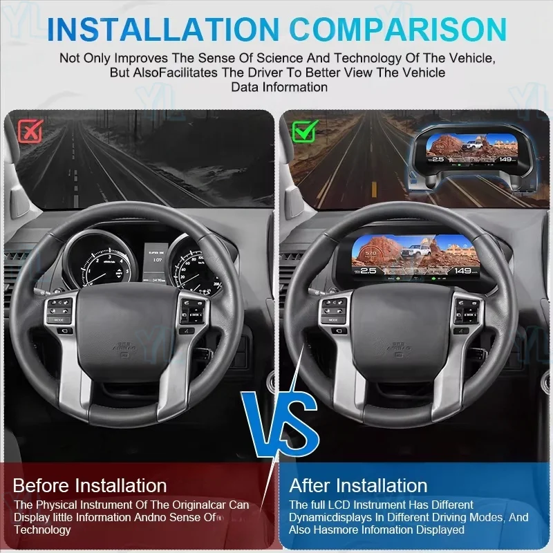 

Новое обновление, оригинальный автомобильный цифровой LINUX приборная панель, ЖК-спидометр, плеер приборной панели для Toyota Prado 2010-2023