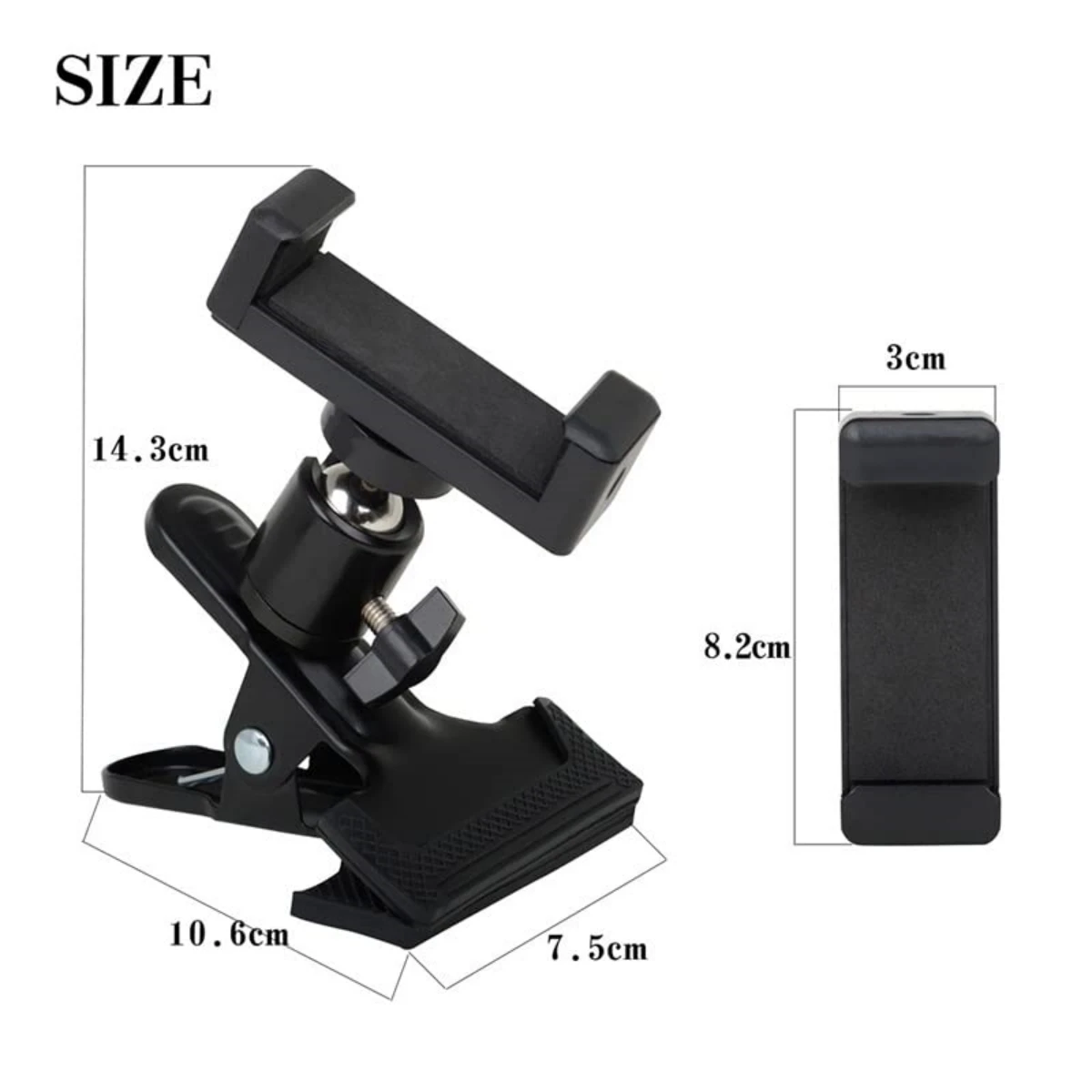 Guitar Head Clip Mobile Phone Holder Live Broadcast Bracket Stand Tripod Clip Head For Mobile Phones, Action Cameras