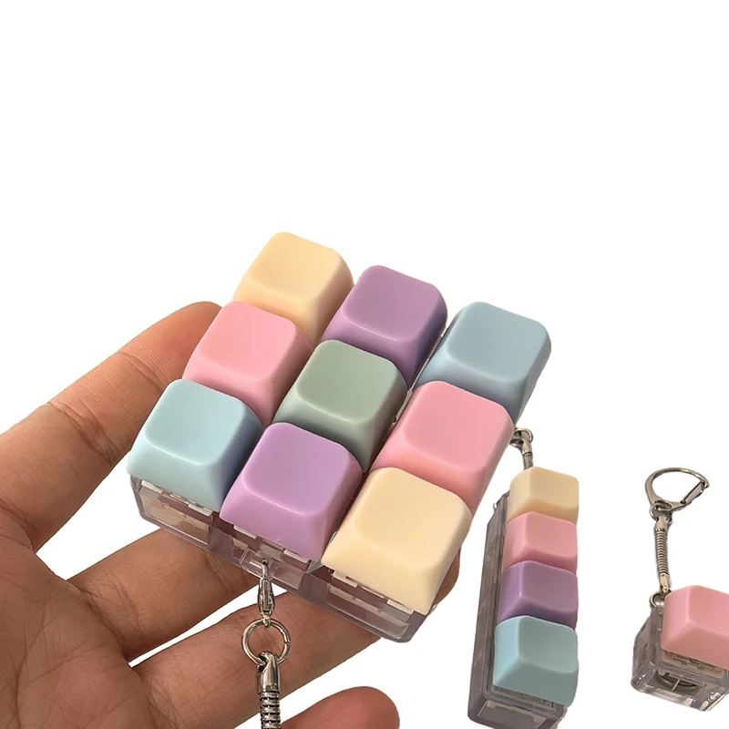 Brinquedo de chaveiro de teclado de dedo divertido; Testador mecânico de teclas de 1/4/5/9 eixos