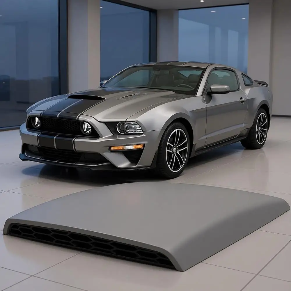 

Универсальный вентиляционный капот для Mustang 1994-2014 годов с решеткой в виде глаз, пластик (АБС), серый с черным покрытием.