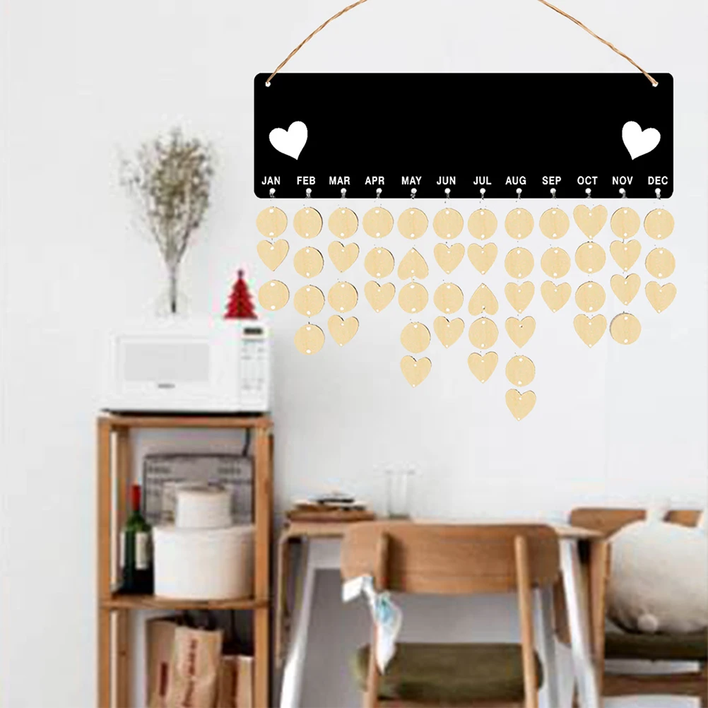 

Birthday Calendar Reminder Board Wooden Tags Family Wall Hanging Decor Calendar Hanger 2023 Wall Sign Tracking Date Wood Plaque