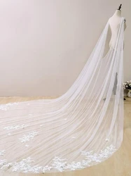 Cathedral Cape veil Tulle Lace Wedding Cloak Shrug White/Ivory Long Bridal Beach Shawl Wrap cape dress