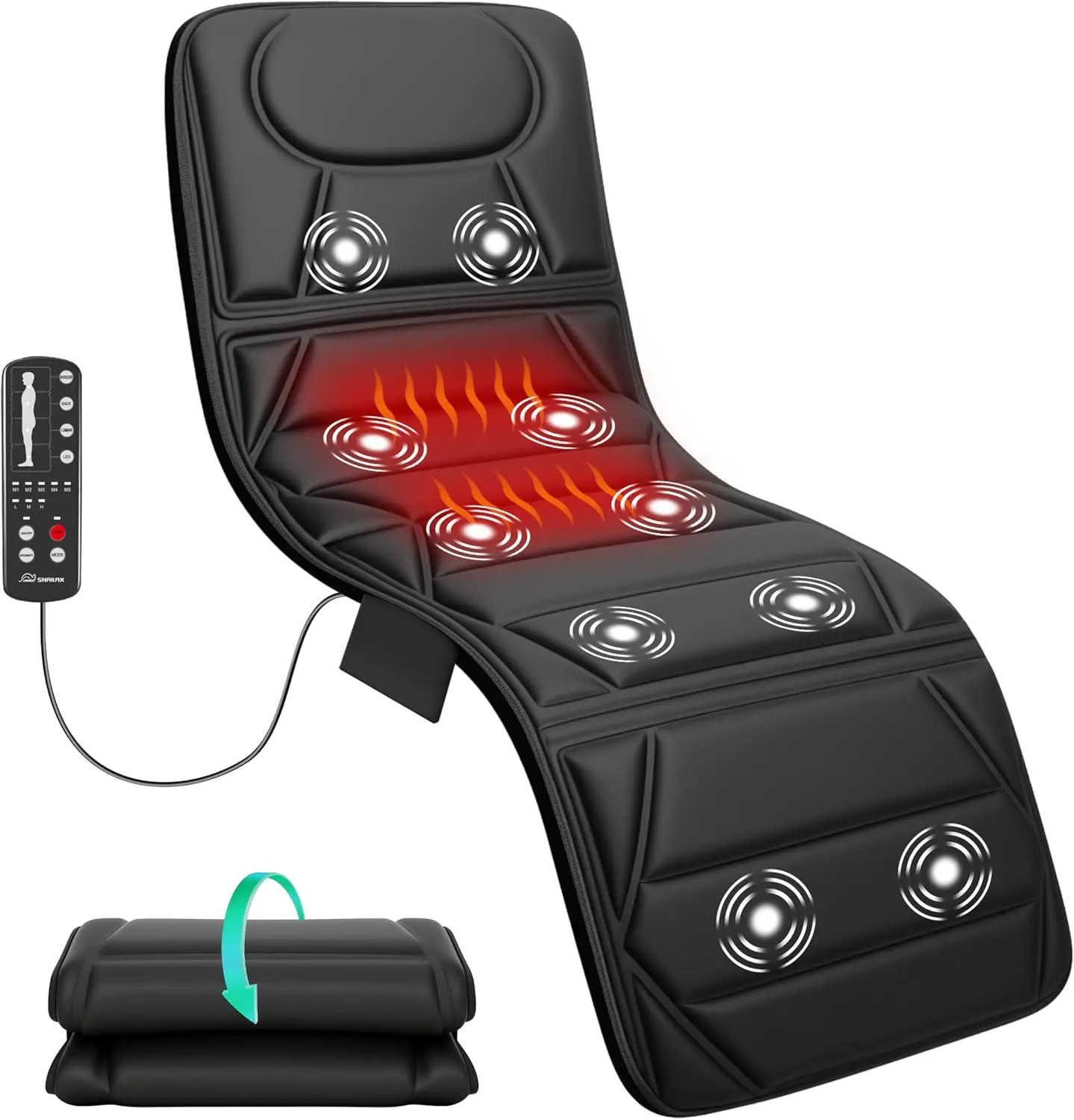 

Full Body Massage Mat with 10 Motors, Heating & Auto Shut Off for Back Relief, Gift for All