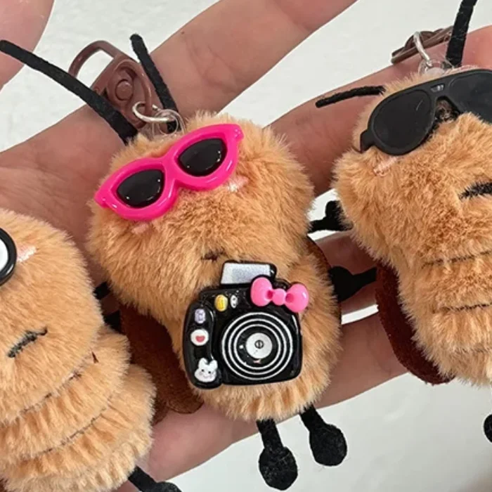 Unique 1/3 Pack Cute Cockroach Keyring Stuffed Toy Pendant Schoolbag Hanging Decoration Delightful Present