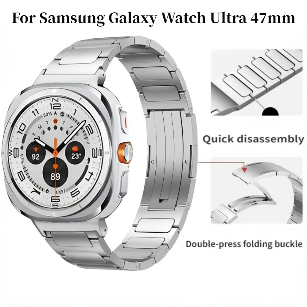 

Ремешок из титанового сплава для Samsung Galaxy Watch Ultra 47 мм, браслет из нержавеющей стали для Galaxy Watch 7 Ultra, браслет
