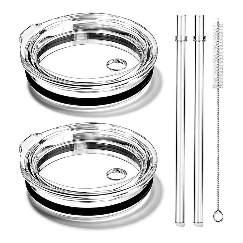 AB34-2PCS Replacement Tumbler Lid With Straw And Brush Bottle Straw Lids For Stanely YETI 20Oz