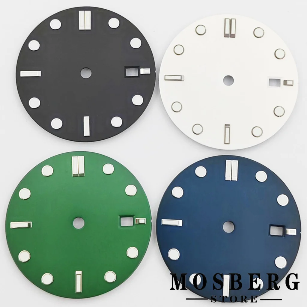 

32mm Sterile Watch Dial Luminous Black Blue Dial For NH35 NH35A Watches Movement Accessory Parts