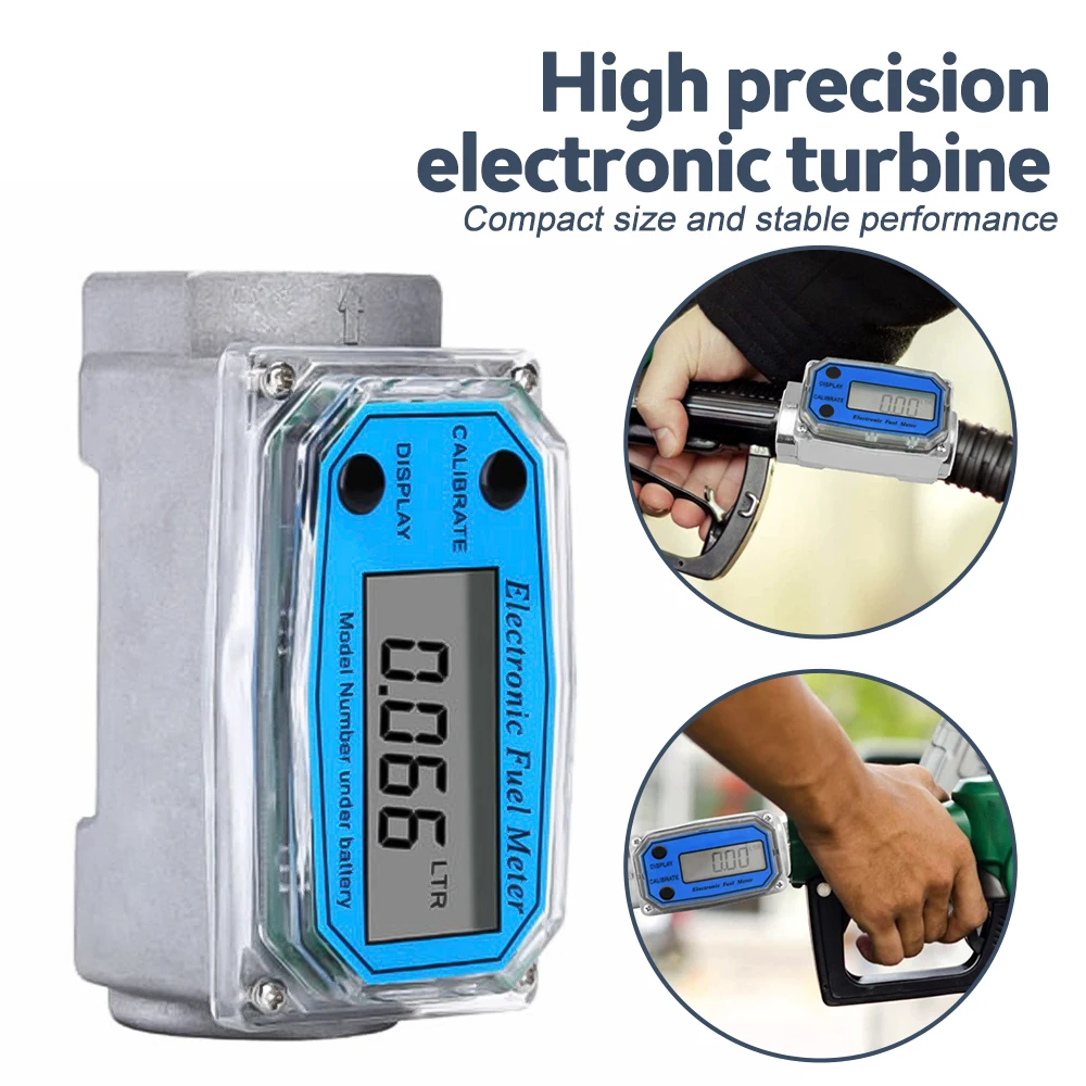 Digital Turbine Flow Meter Flowmeter Gauge 1\