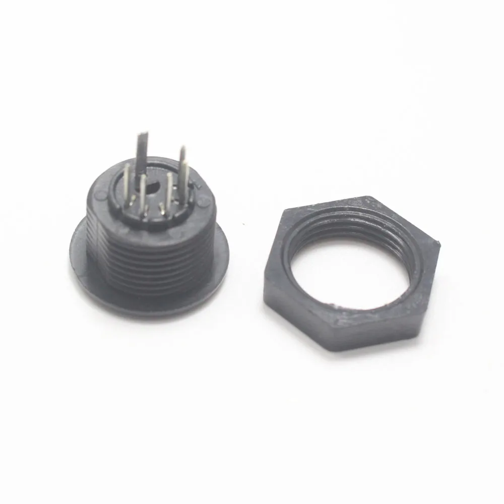 2pcs DIN 5P Female Jack Cable Connector with S terminals 5Pin Large Keyboard Panel Mount Solder Chassis Socket Adapter