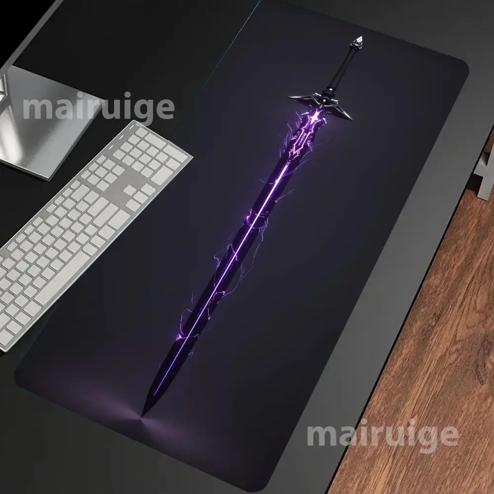 

Samurai Sword New Mouse Pad Large Computer Office Game Table Mat XXL Rubber Anti-slip Stitched Edge Keyboard Mats Long Desk Pads