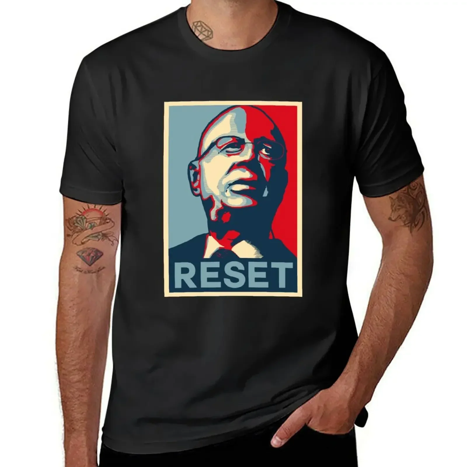 Klaus Schwab Reset T-Shirt oversized t shirt graphic t shirts new edition quick drying plus size men clothing