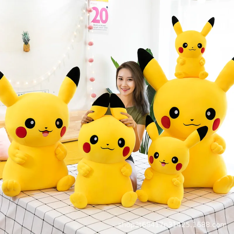 40-70cm Pokemon Pikachu Plush Toys Kawaii Japan Anime Elf Pikachu Pokémon Soft Stuffed Cartoon Doll Birthday Gift for Kids Girls