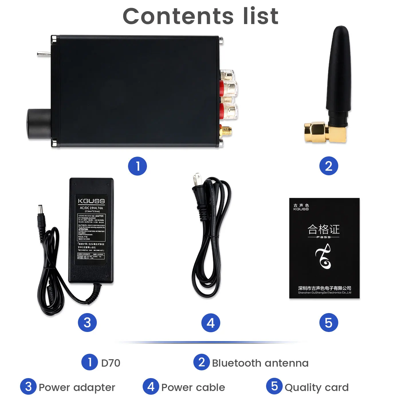 KGUSS D70 MA12070 MINI HIFI Class D Digital Amplifier Supports Bluetooth 5.0 70W *2