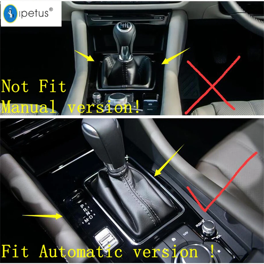 Auto Accessories Central Control Gear Box Shift Control Panel Cover Trim Fit For Mazda 6 2019 - 2024 Carbon Fiber / Red / Silver