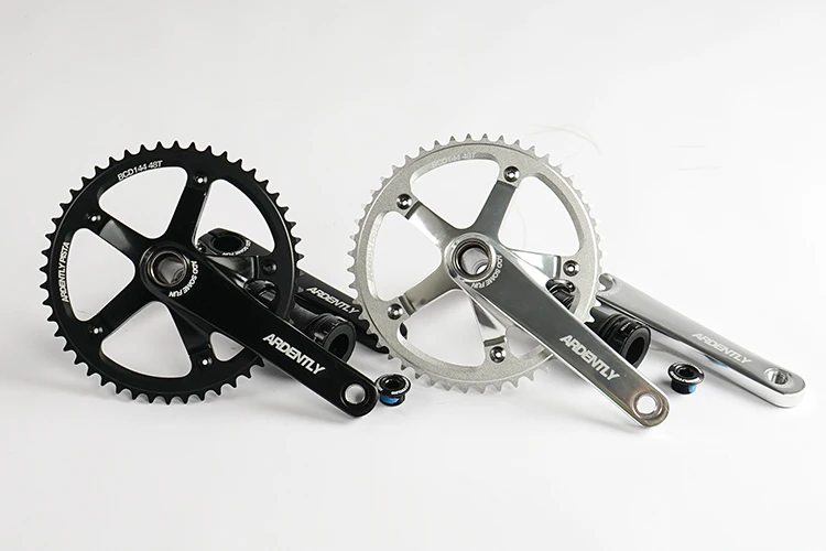 Ardently Fahrrad Hohl Integrierte Kurbelgarnitur FixeGear Kurbel 48T 165mm Spur Single Speed Fahrrad Kurbel Set BCD144mm Alumniun mit BB – Detail 2