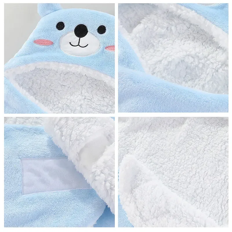 New Born Baby Sleeping Bag Pajama Baby Clothes Newborn Soft Winter  Thickened Fleece Lining with Pure  Infant Sleepwear Blanket