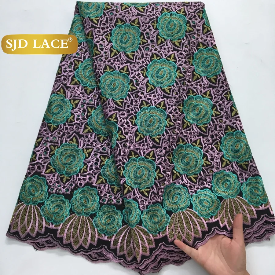 

SJD LACE Nigerian Embroidery Cotton Lace Fabrics 2025 High Quality Nigerian Cotton Swiss Voile Lace For Women Wedding Dress 4238