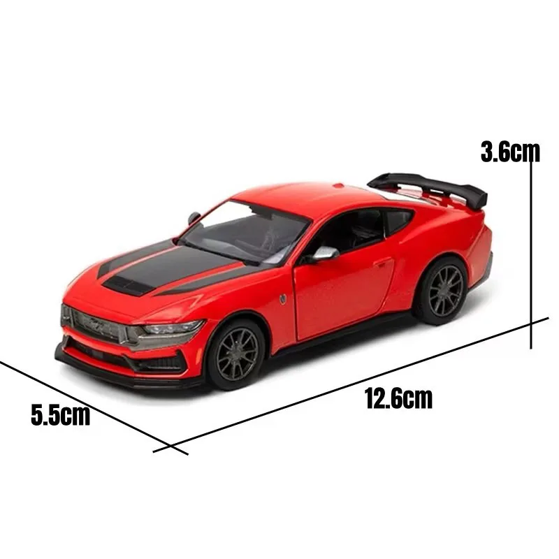 1/38 KiNSMART 2024 Ford Mustang Dark Horse Alloy Diecast Pull Back Classical Miniature Toy Car Model Collection Children Gifts