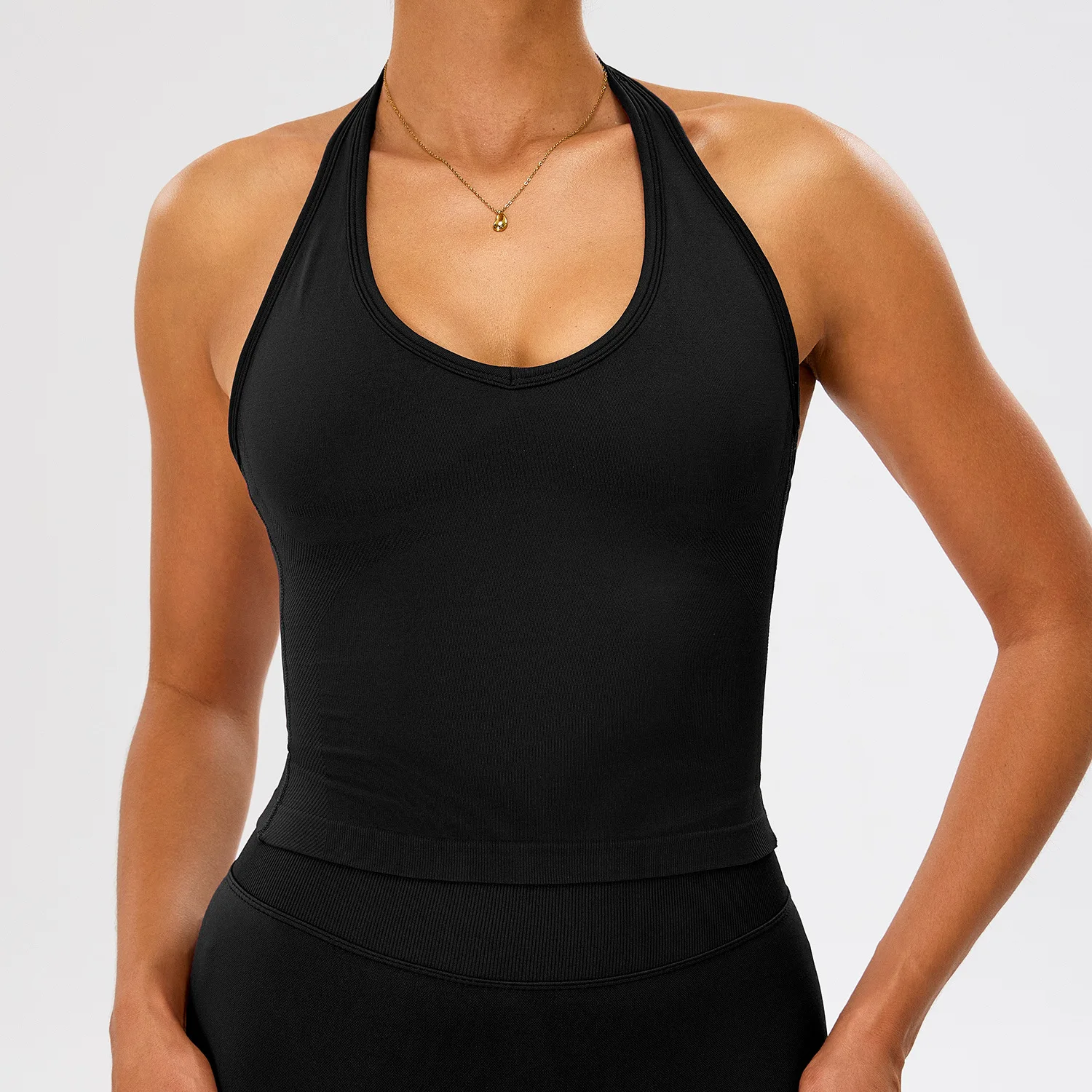 سلس رياضة أعلى النساء الرياضة الصدرية تشغيل الرقبة معلقة اليوغا الصدرية تنفس ملابس داخلية رياضية النساء رفع اللياقة البدنية تجريب القمم