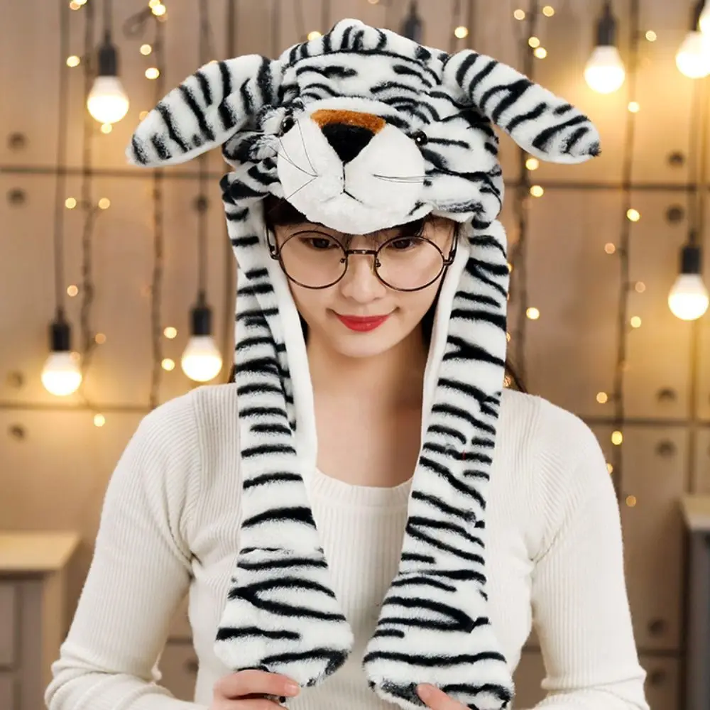 Kawaii Panda Tiger ลิงกระโดดหมวกสัตว์รูปร่างตุ๊กตาหูค่าเฉลี่ยหมวกกบหมูช้าง Soft Plush หมวกของเล่นเด็กผู้ใหญ่