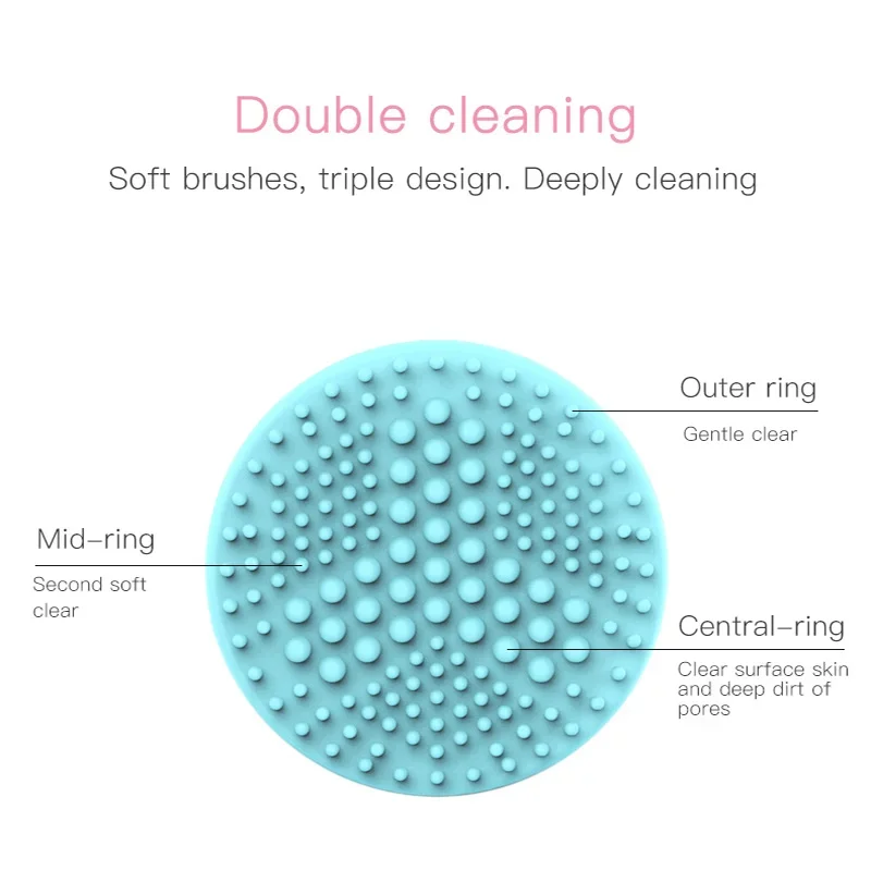 Electric silicone facial cleanser for household makeup removal, blackhead removal, face washing brush, pore cleaning brush