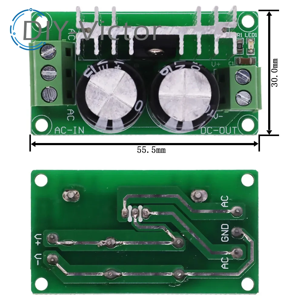 Dual Power To Single Power Rectifier Filter Board 8A Transformer To Single Power Board 0-12V 0-20V