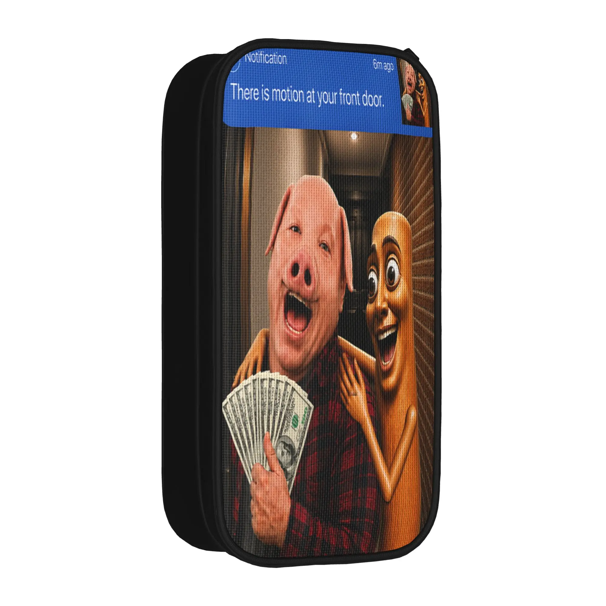 There is Motion at Your Front Door Tung Sahur John Pork Meme Pencil Case  Boy Girl Cool Pen Box Printed School Pencil Cases