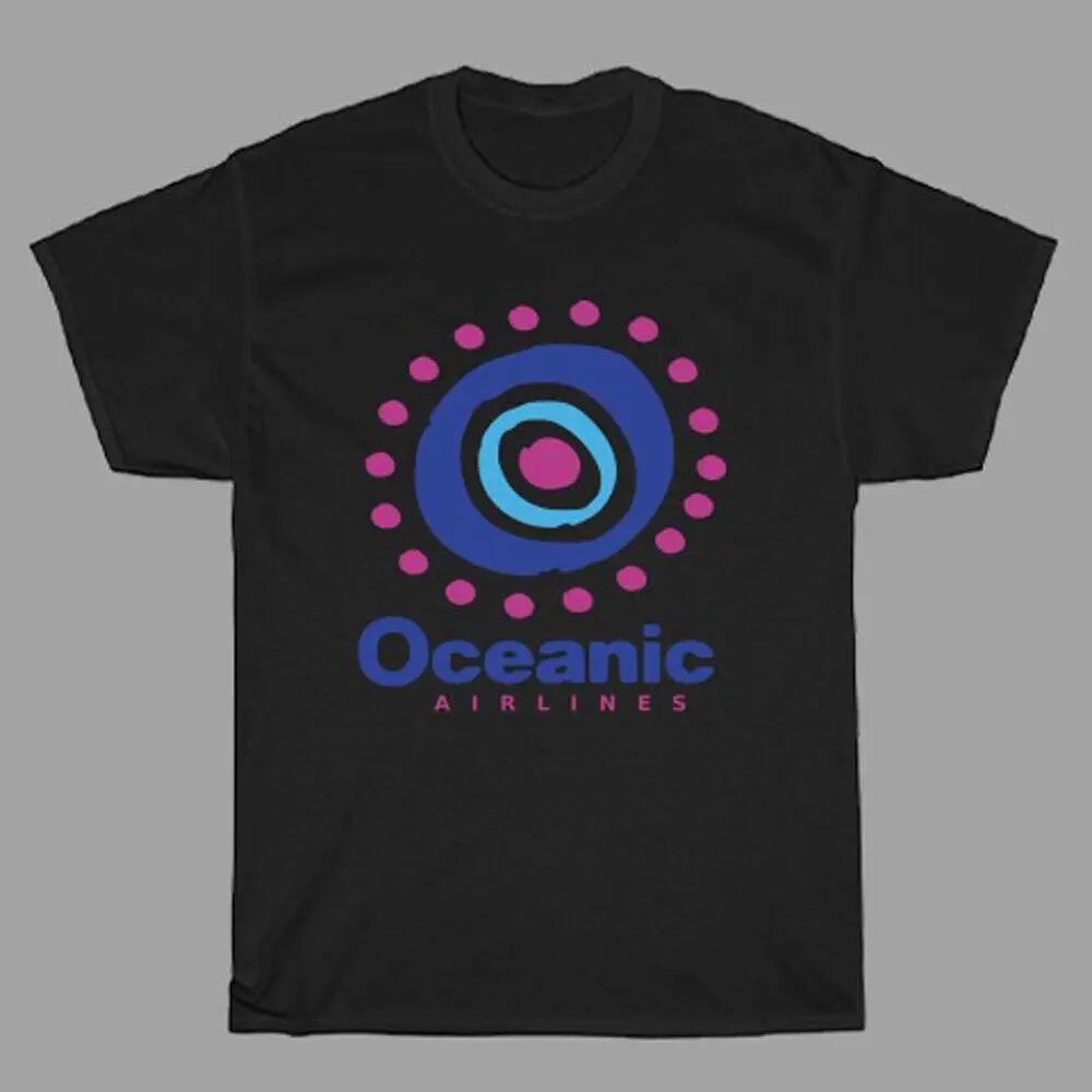 Oceanic Airlines Lost Tv Show Men's Black T-Shirt Size S to 5XL