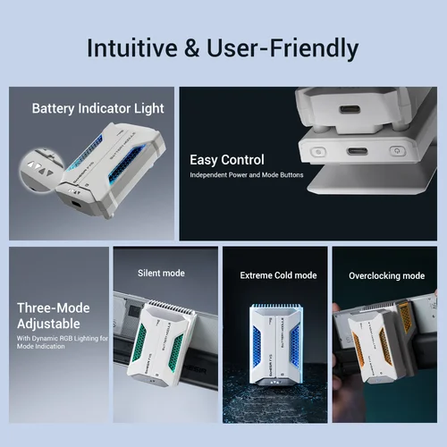 Imagen 2 del producto GameSir-refrigerador inalámbrico FX5, controlador de refrigeración con cable FX5 Lite, tres modos de refrigeración ajustables para controladores de la serie X5