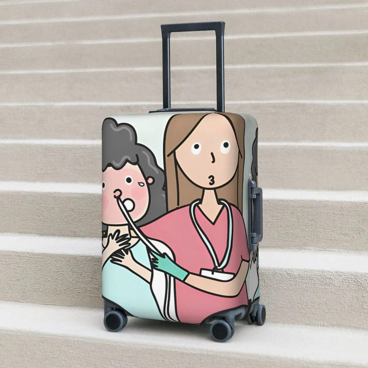 

Enfermera En Apuros Suitcase Cover Travel Holiday Elastic Luggage Supplies Protector