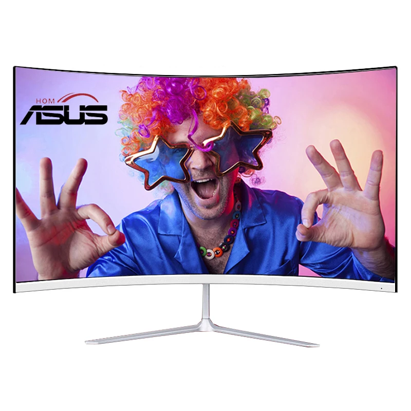 ASUSHOM 24 Inch Monitor LCD 75HZ Display Gebogene Bildschirm Computer Monitor PC 1K HD Gaming Display VGA HDMI interface