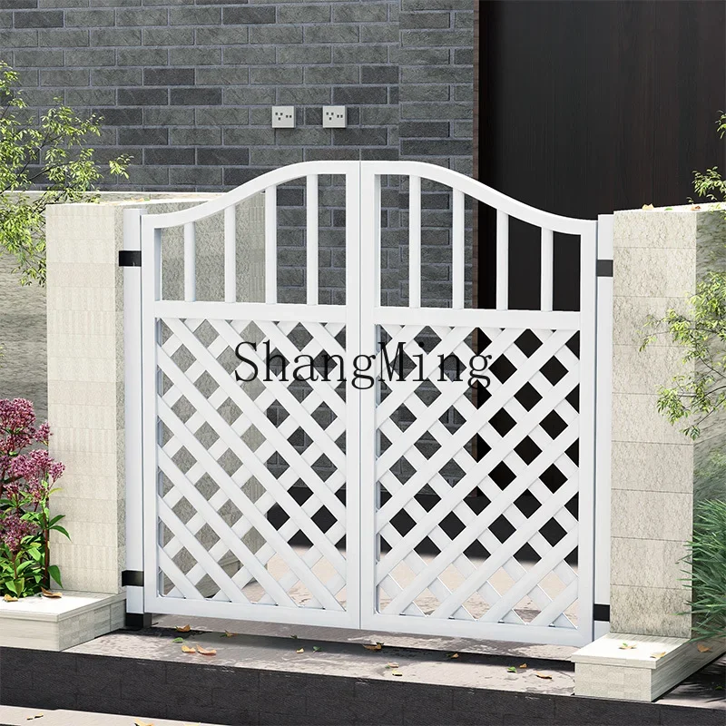 ZYY courtyard anticorrosive wooden door gardening double open fence door yard wooden fence garden door