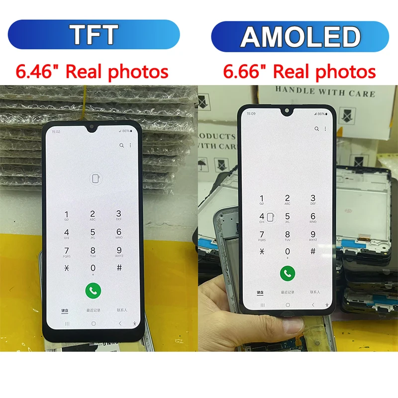 شاشة AMOLED لهاتف سامسونج جالاكسي A16 4G 5G شاشة LCD تعمل باللمس محول الأرقام الجمعية لاستبدال شاشة Galaxy A16 5G