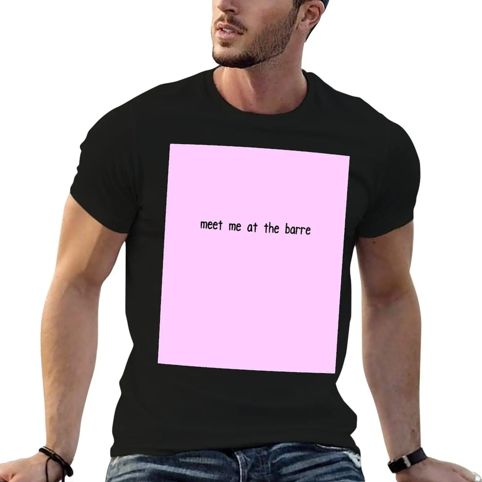 Camiseta Meet me at the barre, camiseta de algodón, camiseta pack man, camiseta de algodón de alta calidad para hombre, camiseta de diseñador