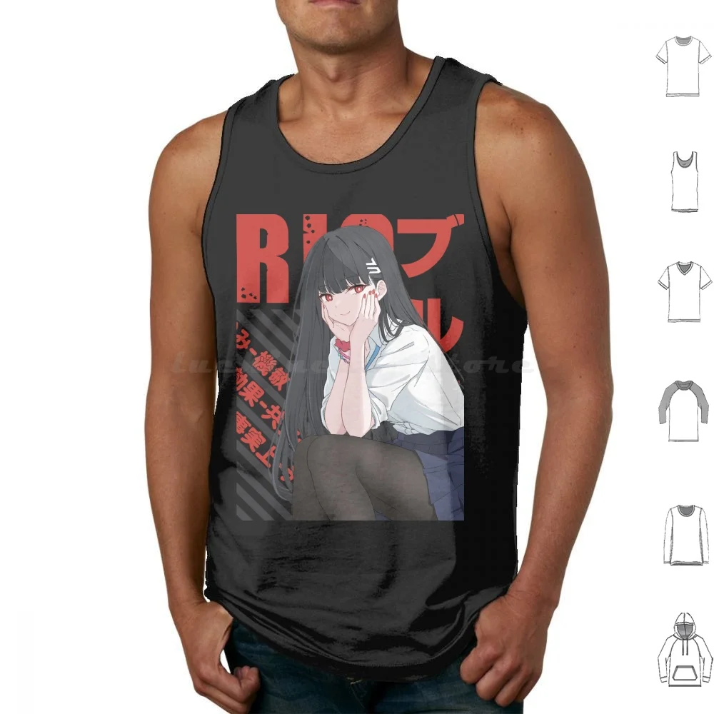 Blue Archive-Tsukatsuki Tank Tops Print Cotton Blue Archive Anime Gacha Blue Anime Girl Japanese Shiroko Stormblessed The