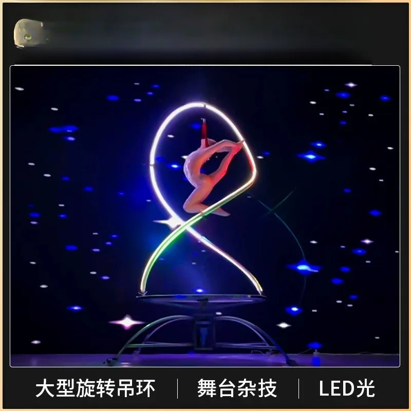 Magic Props Sky City Rotating Hanging Ring LED Halo Stage Acrobatics Large-scale Performance Beautiful Vision