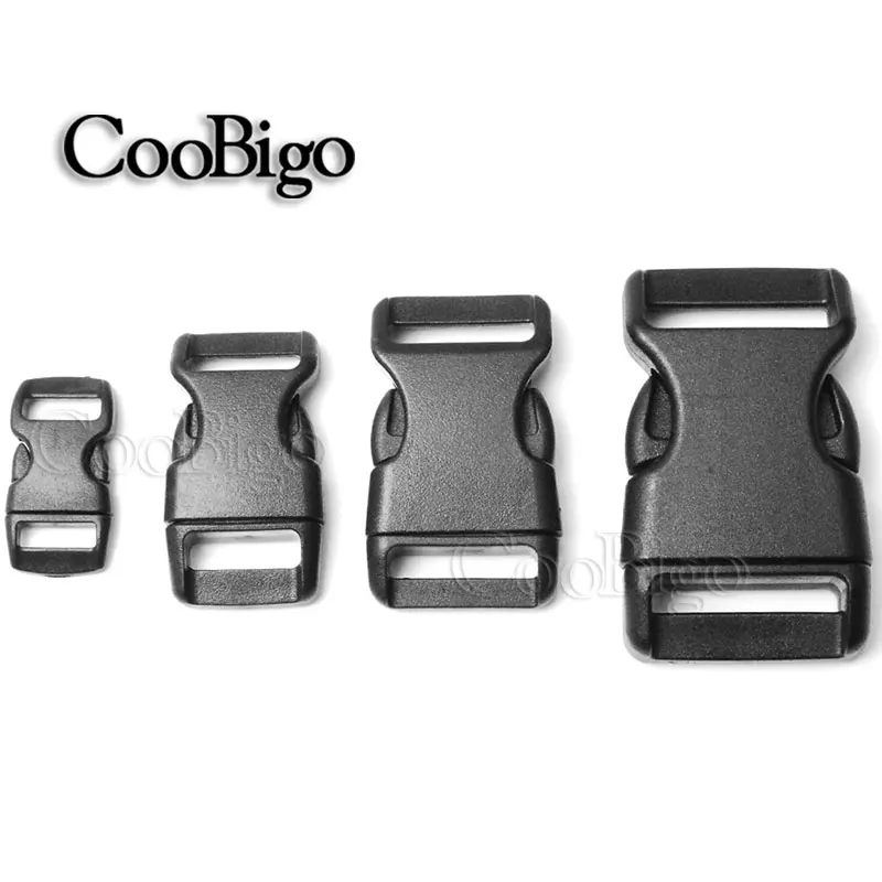 10pcs Plastic Side Release Buckle Curved 550 Paracord Bracelet Buckles Dog Collar Backpack Strap Webbing 10mm 15mm 20mm 25mm