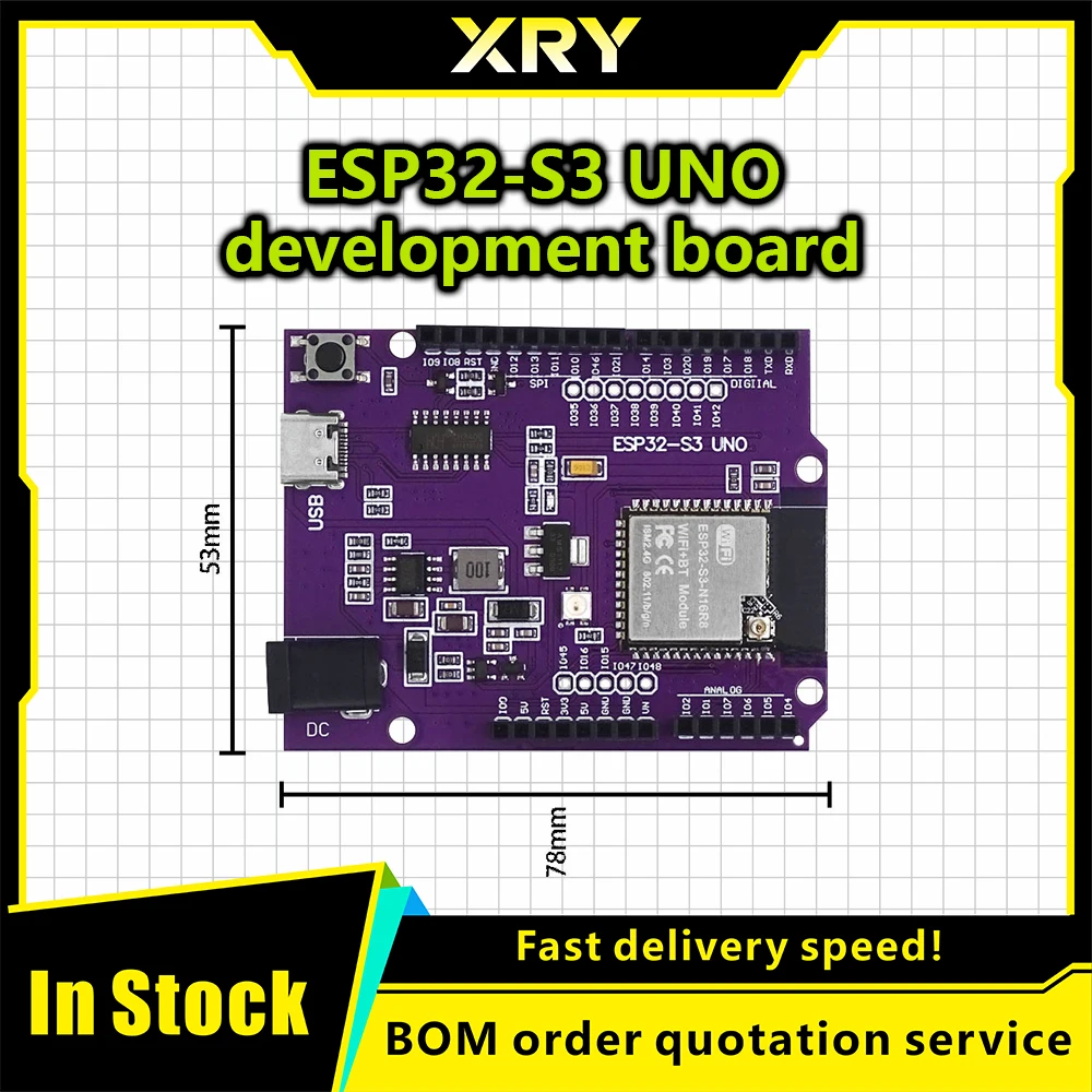 XRY ESP32-S3 for UNO development board onboard WROOM-1-N8R2 N16R8 module is DevKitC-1 compatible