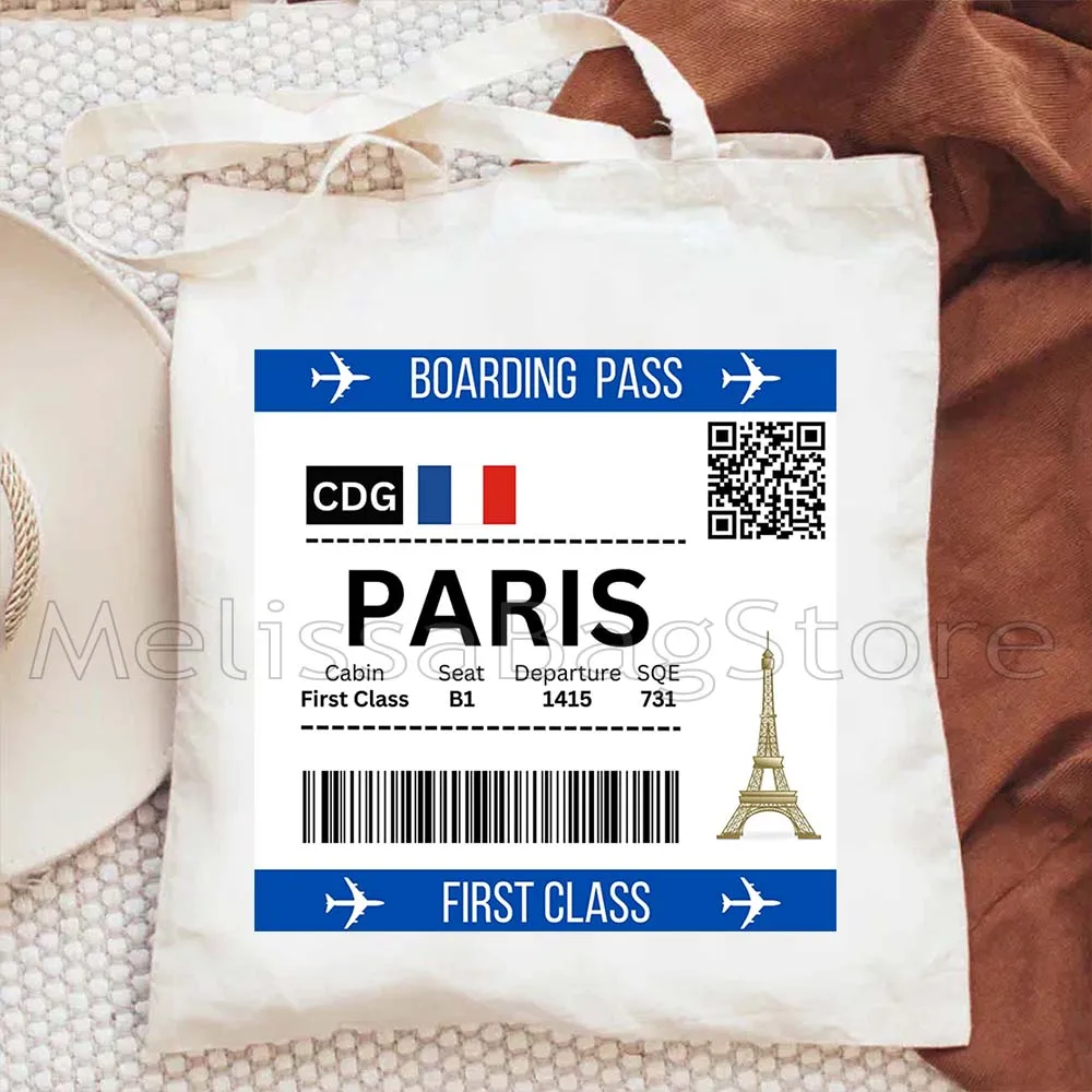 New York Rome Paris London Athens Bangkok Berlin Bogota Brussels Dubai Dublin Kyiv Madrid Moscow Boarding Pass Tote Bag Handbag