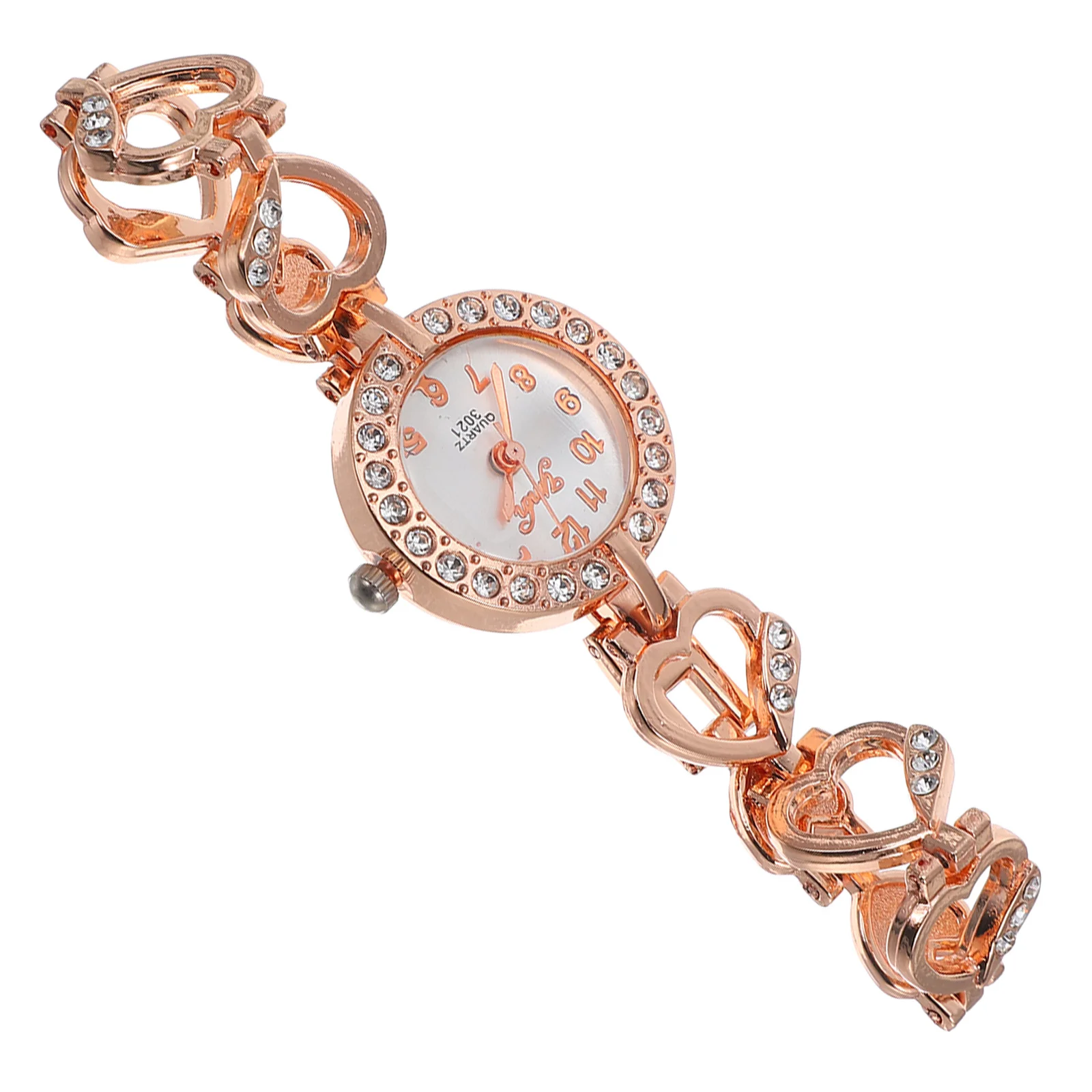 

Premium Full Diamond Heart Quartz Watch for Women Elegant Sparkling Wrist Decoration Rose Gold Trendy Watch Accurate Movement
