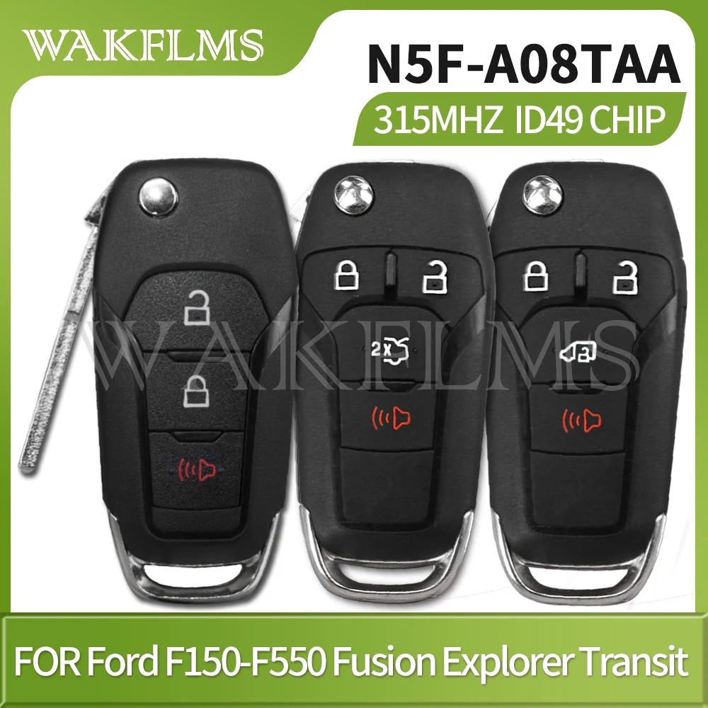 315MHz 49 Chip HU101 Flip Remote Key For Ford Fusion F150-F550 Transit 2013 2014 2015 2016 2017 FCC ID N5F-A08TAA IC 3248-A08TAA