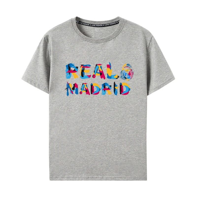 Large Size Clothing for Girls Real Madrid T-shirt Summer Children\'s T-shirt Family Set 100% Cotton Tops 2024 Kids Clothes Boys