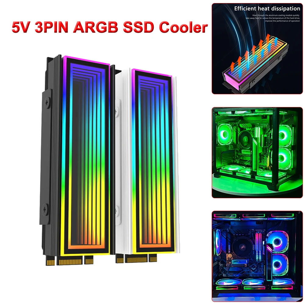 5V 3Pin ARGB AURA Sync NVME M2 2280 Solid State Drive Radiator M.2 SSD Hard Disk Heatsink Cooler Aluminum Heat Sink Cooling Vest