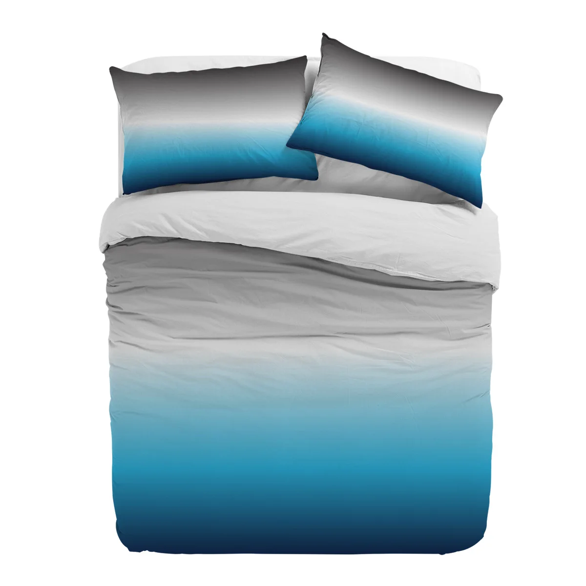 

Gradient Gray Blue Duvet Cover Bed Bedding Set Home Textile Quilt Cover Pillowcases Bedroom Double Bedding Set No Sheet